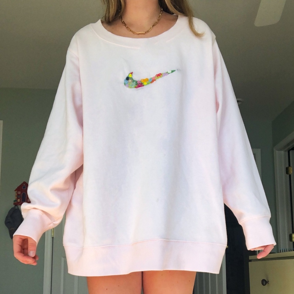 Embroidered Nike Swoosh Sweatshirt